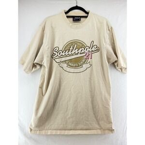 Southpole 21 Authentic Clothing Co Mens Tan Graphic T Shirt Size Large Y2K